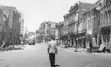 damaged buildings in the aftermath of the 1953 tornado in downtown Sarnia, Ontario.