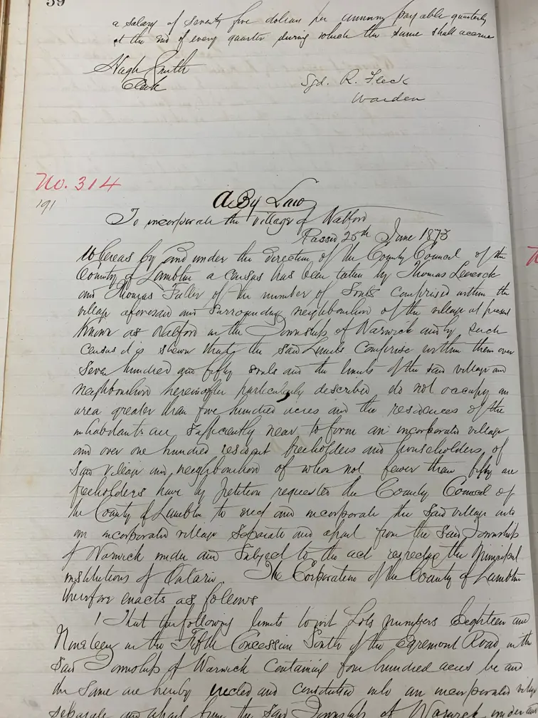 Written document highlighting the Watford Incorporation.