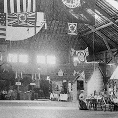 Black and white photo of 